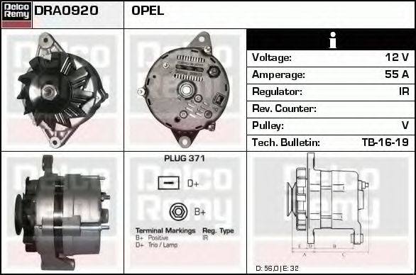 Генератор DELCO REMY DRA0920