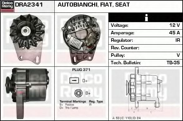 Генератор DELCO REMY DRA2341