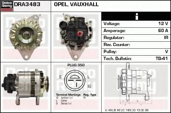 Генератор DELCO REMY DRA3483
