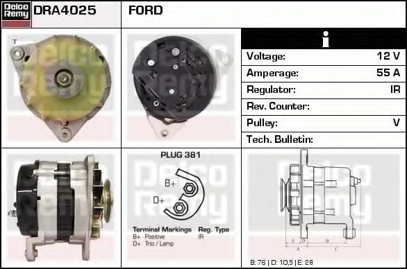 Генератор DELCO REMY DRA4025