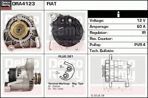 Генератор DELCO REMY DRA4123