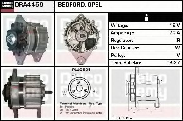 Генератор DELCO REMY DRA4450