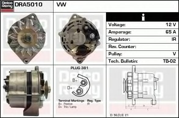 Генератор DELCO REMY DRA5010