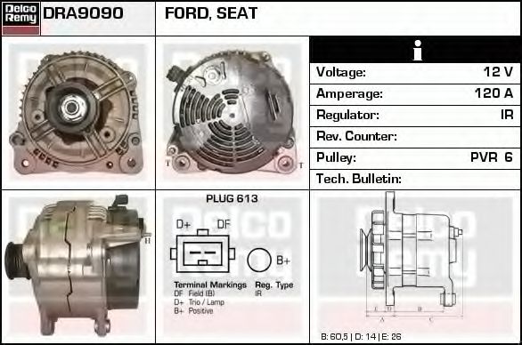 Генератор DELCO REMY DRA9090
