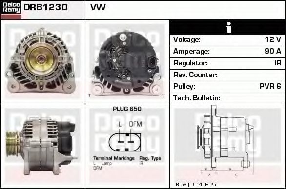 Генератор DELCO REMY DRB1230