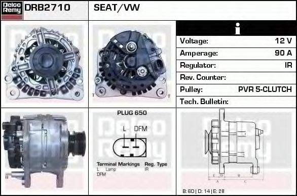 Генератор DELCO REMY DRB2710