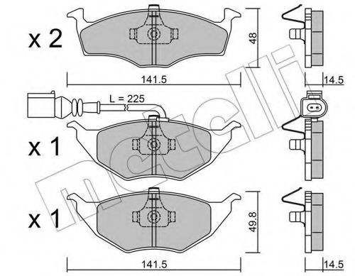 Комплект тормозных колодок, дисковый тормоз METELLI 22-0345-1