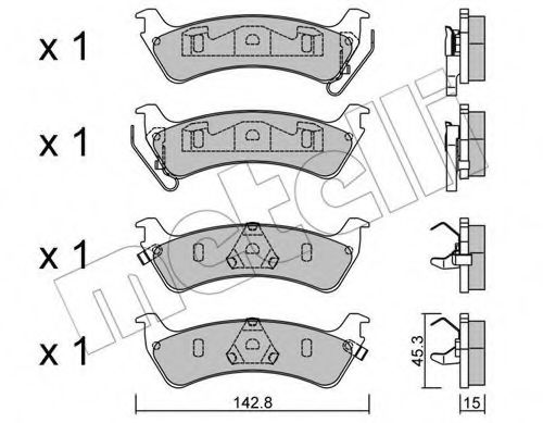 Комплект тормозных колодок, дисковый тормоз METELLI 22-0527-0