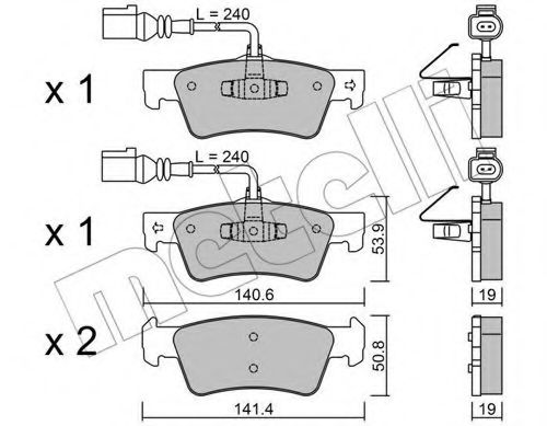 Комплект тормозных колодок, дисковый тормоз METELLI 22-0661-0