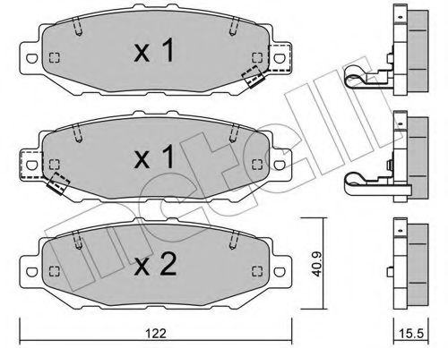 Комплект тормозных колодок, дисковый тормоз METELLI 22-0759-0