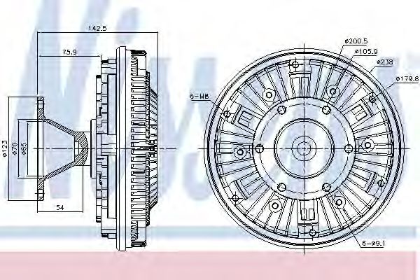 Сцепление, вентилятор радиатора NISSENS 86051