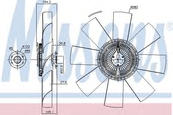 Вентилятор, охлаждение двигателя NISSENS 86067