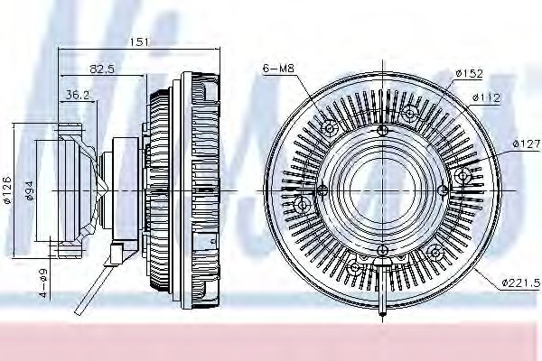 Сцепление, вентилятор радиатора NISSENS 86086