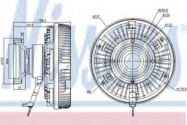 Сцепление, вентилятор радиатора NISSENS 86089