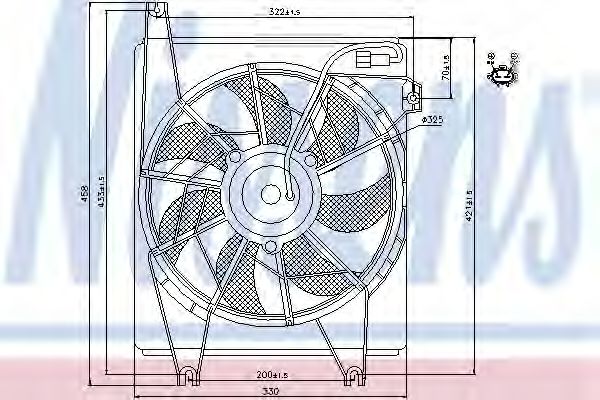 Вентилятор, конденсатор кондиционера NISSENS 85623