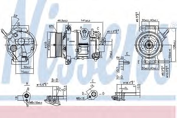 Компрессор, кондиционер NISSENS 890030