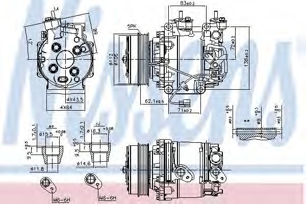 Компрессор, кондиционер NISSENS 890035