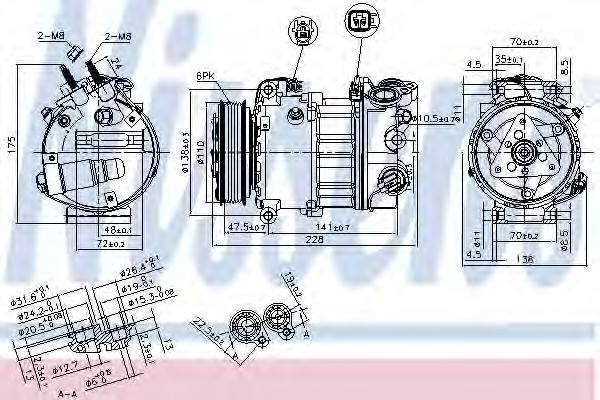 Компрессор, кондиционер NISSENS 890124