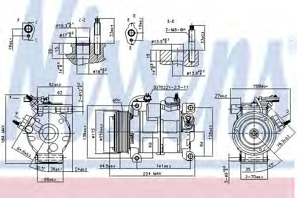 Компрессор, кондиционер NISSENS 890169