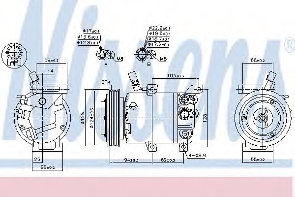 Компрессор, кондиционер NISSENS 890176