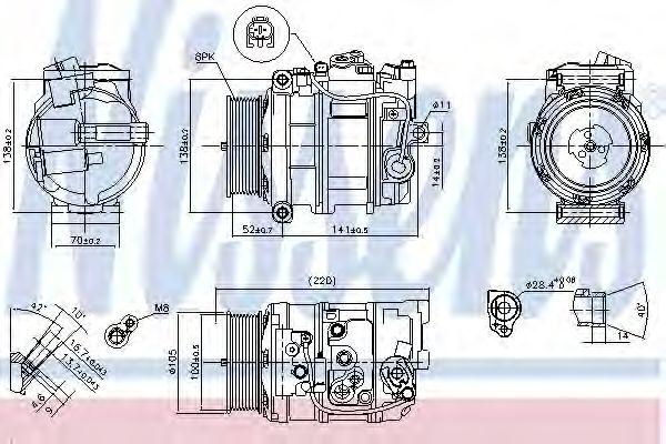 Компрессор, кондиционер NISSENS 890197