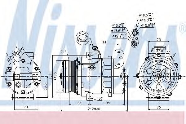 Компрессор, кондиционер NISSENS 89037