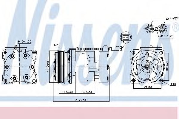 Компрессор, кондиционер NISSENS 89056