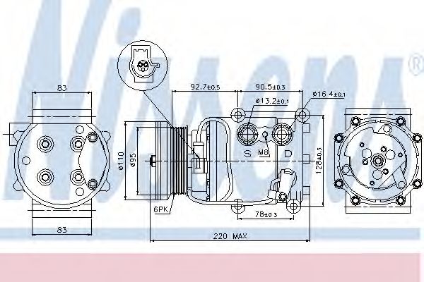 Компрессор, кондиционер NISSENS 89071