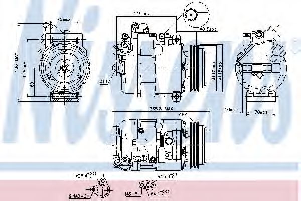 Компрессор, кондиционер NISSENS 89080