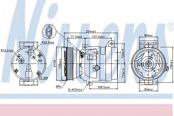 Компрессор, кондиционер NISSENS 89121