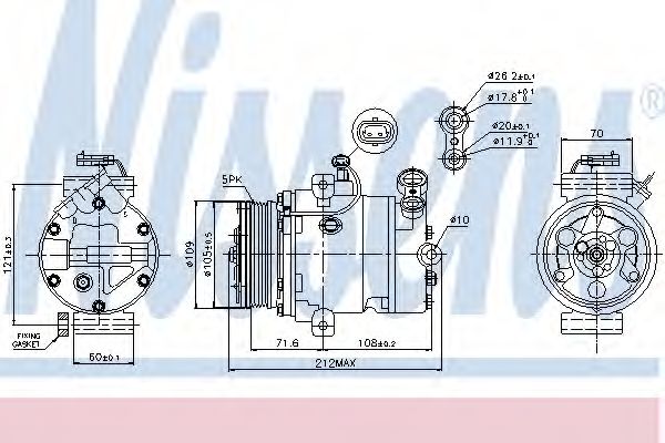 Компрессор, кондиционер NISSENS 89196