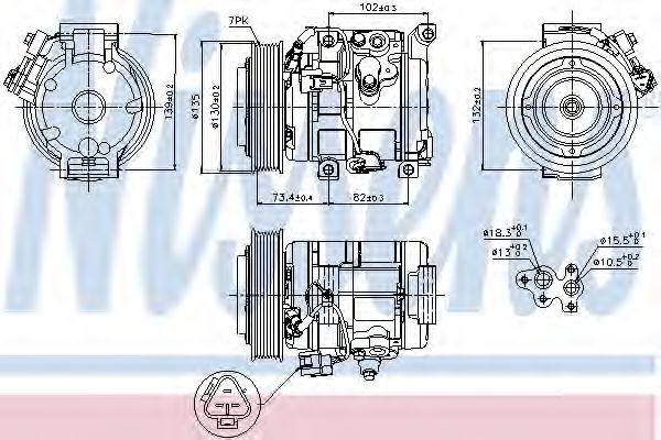 Компрессор, кондиционер NISSENS 89250