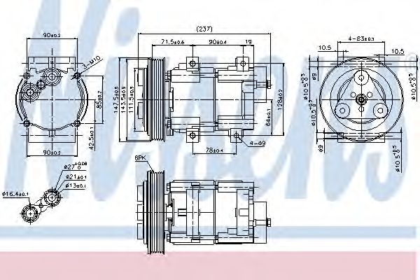 Компрессор, кондиционер NISSENS 89251