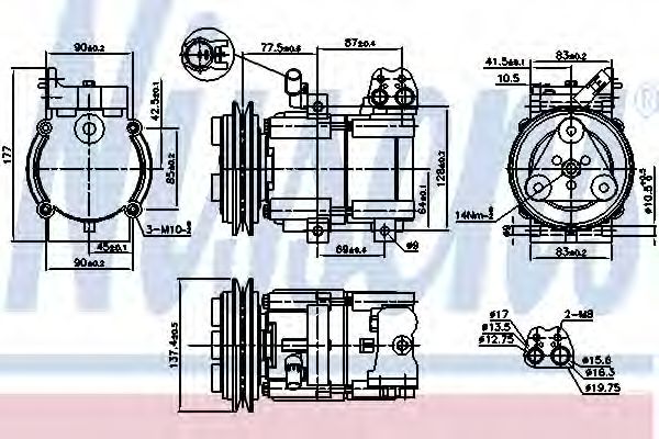 Компрессор, кондиционер NISSENS 89283