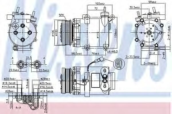 Компрессор, кондиционер NISSENS 89327