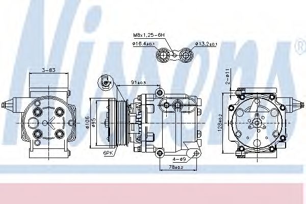 Компрессор, кондиционер NISSENS 89358