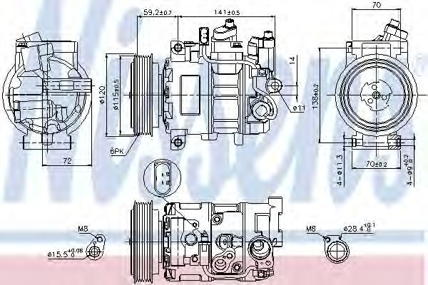 Компрессор, кондиционер NISSENS 89415