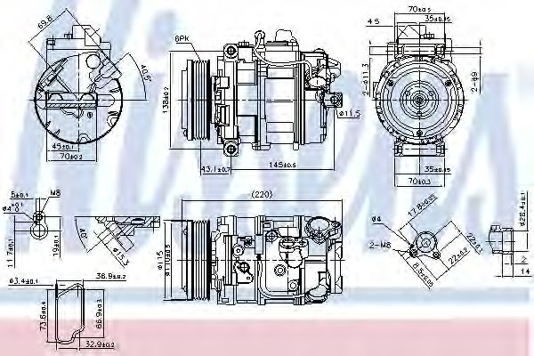 Компрессор, кондиционер NISSENS 89599