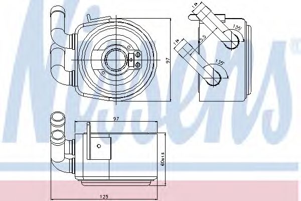 масляный радиатор, двигательное масло NISSENS 90695