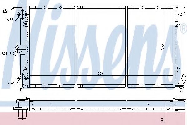Радиатор, охлаждение двигателя NISSENS 652611