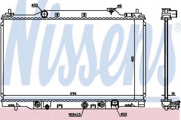 Радиатор, охлаждение двигателя NISSENS 68104