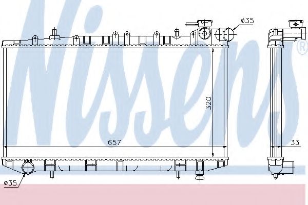 Радиатор, охлаждение двигателя NISSENS 62985