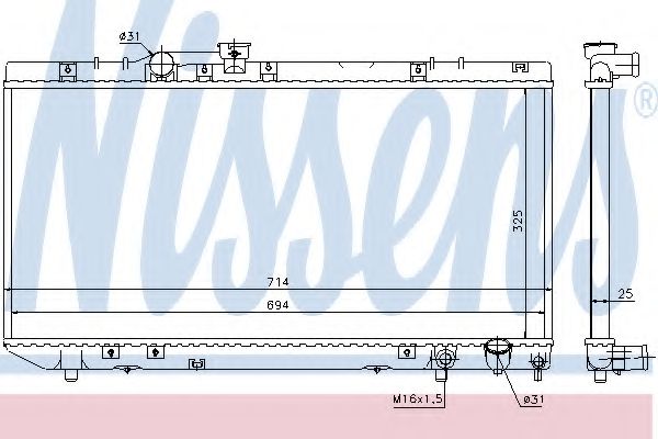 Радиатор, охлаждение двигателя NISSENS 64776