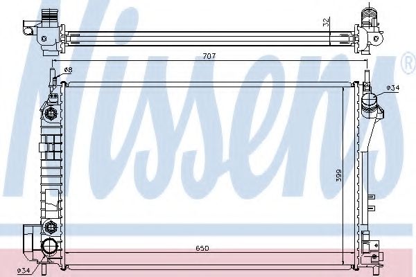 Радиатор, охлаждение двигателя NISSENS 63023A