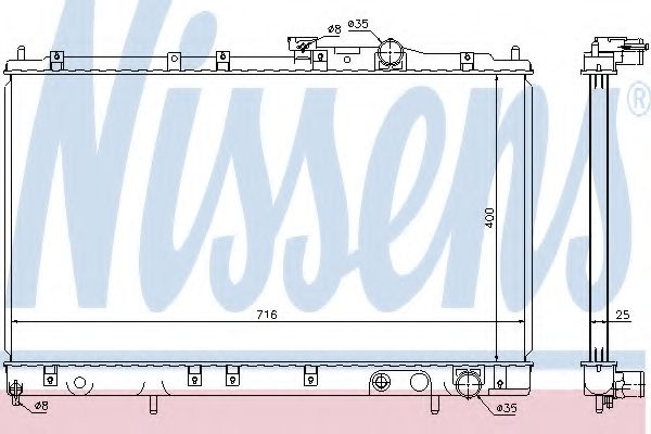Радиатор, охлаждение двигателя NISSENS 68159