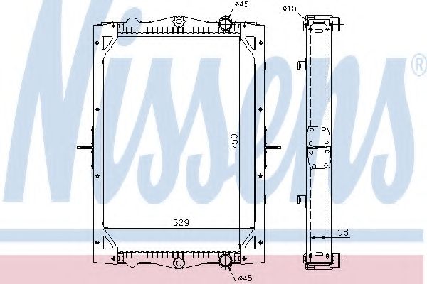 Радиатор, охлаждение двигателя NISSENS 61444A
