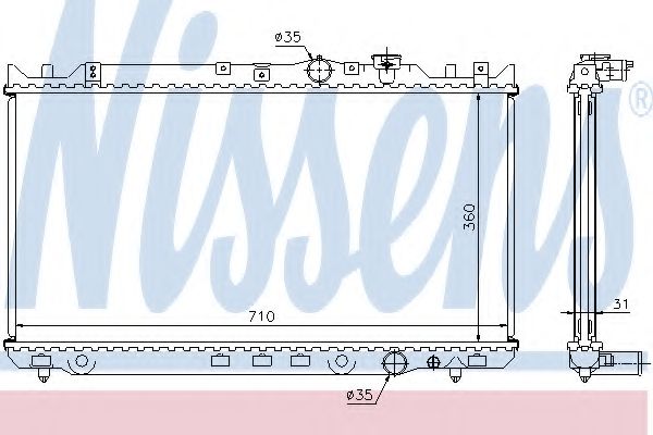 Радиатор, охлаждение двигателя NISSENS 62434
