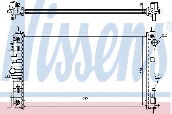 Радиатор, охлаждение двигателя NISSENS 630715