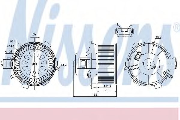 Вентилятор салона NISSENS 87045