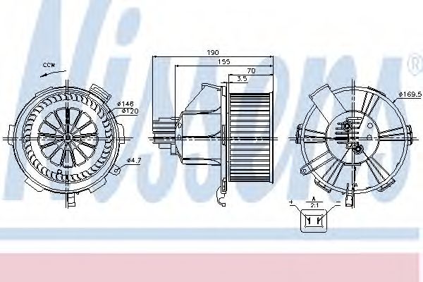 Вентилятор салона NISSENS 87085